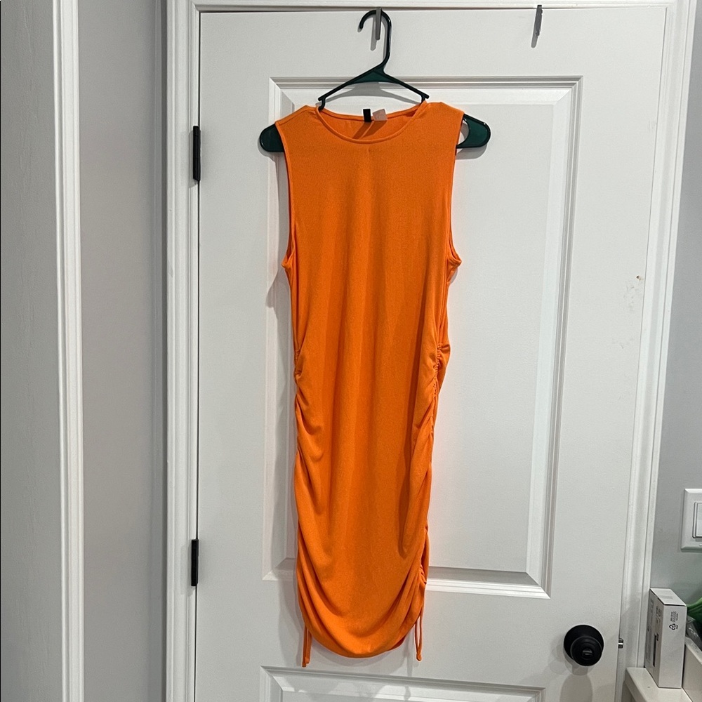 H&M Bright Orange Midi Dress